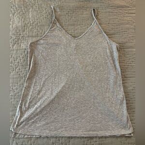 Athleta Essence V-Neck Cami Light Heather Gray Camisole Top Small Soft Light